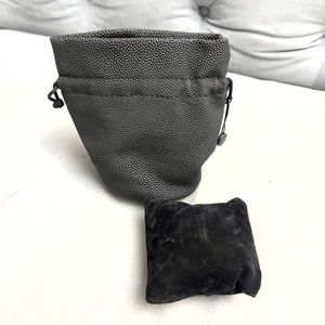 NEW COZMO Black Faux Leather Jewerly/Watch Traveling Pouch + Pillow 5.5x4 inches